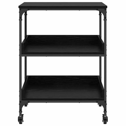Køkkenvogn Sort eg 60 x 41 x 80.5 cm Konstrueret træ