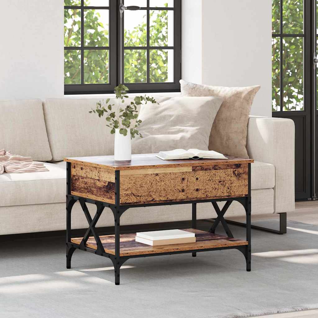 Sofabord Gammelt træ 70x50x50cm Konstrueret træ