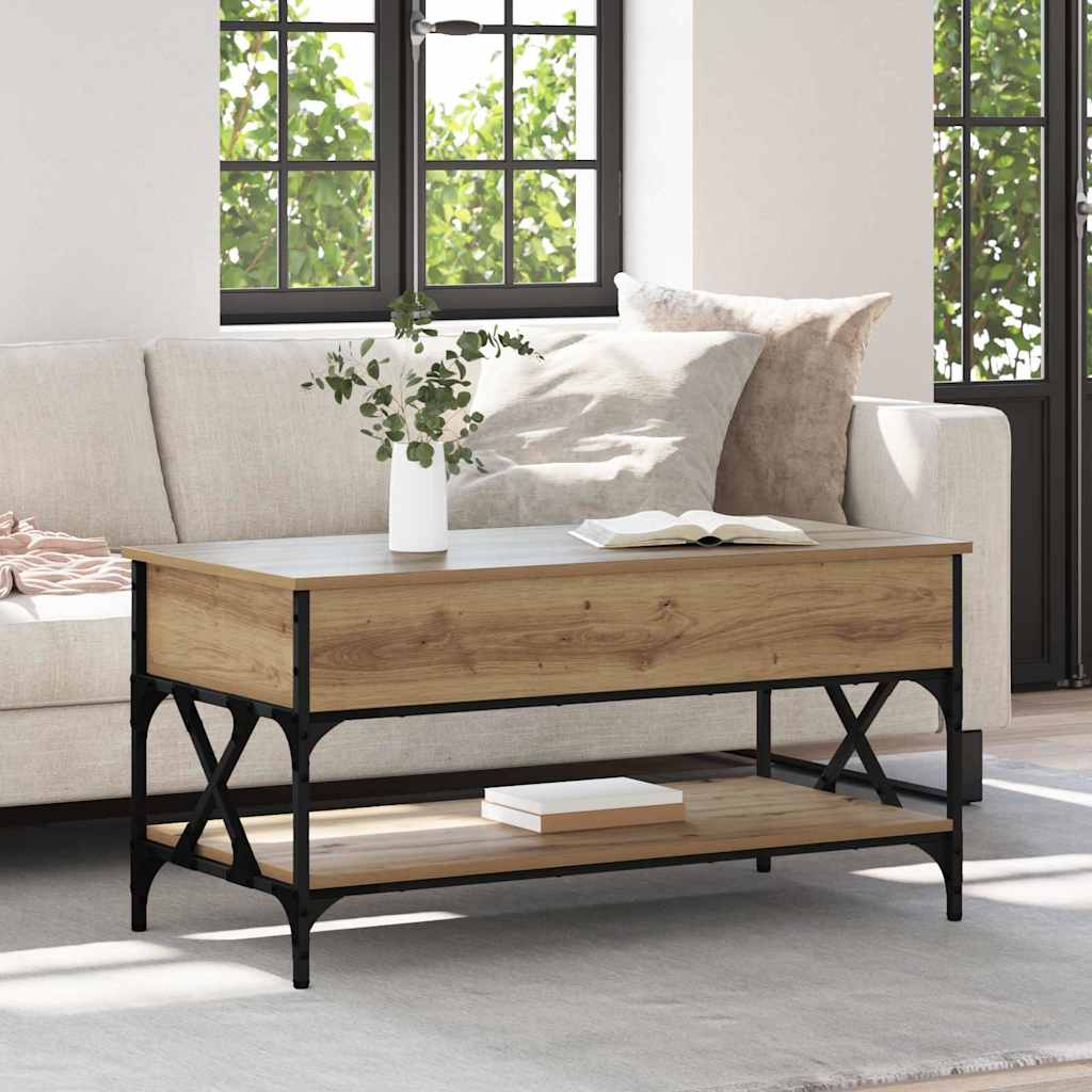 Sofabord Artisan Egetræ 100 x 50 x 50 cm Konstrueret træ