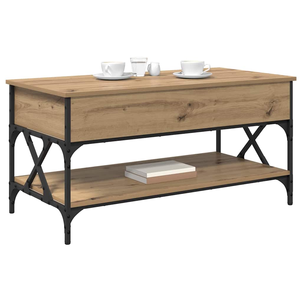 Sofabord Artisan Egetræ 100 x 50 x 50 cm Konstrueret træ