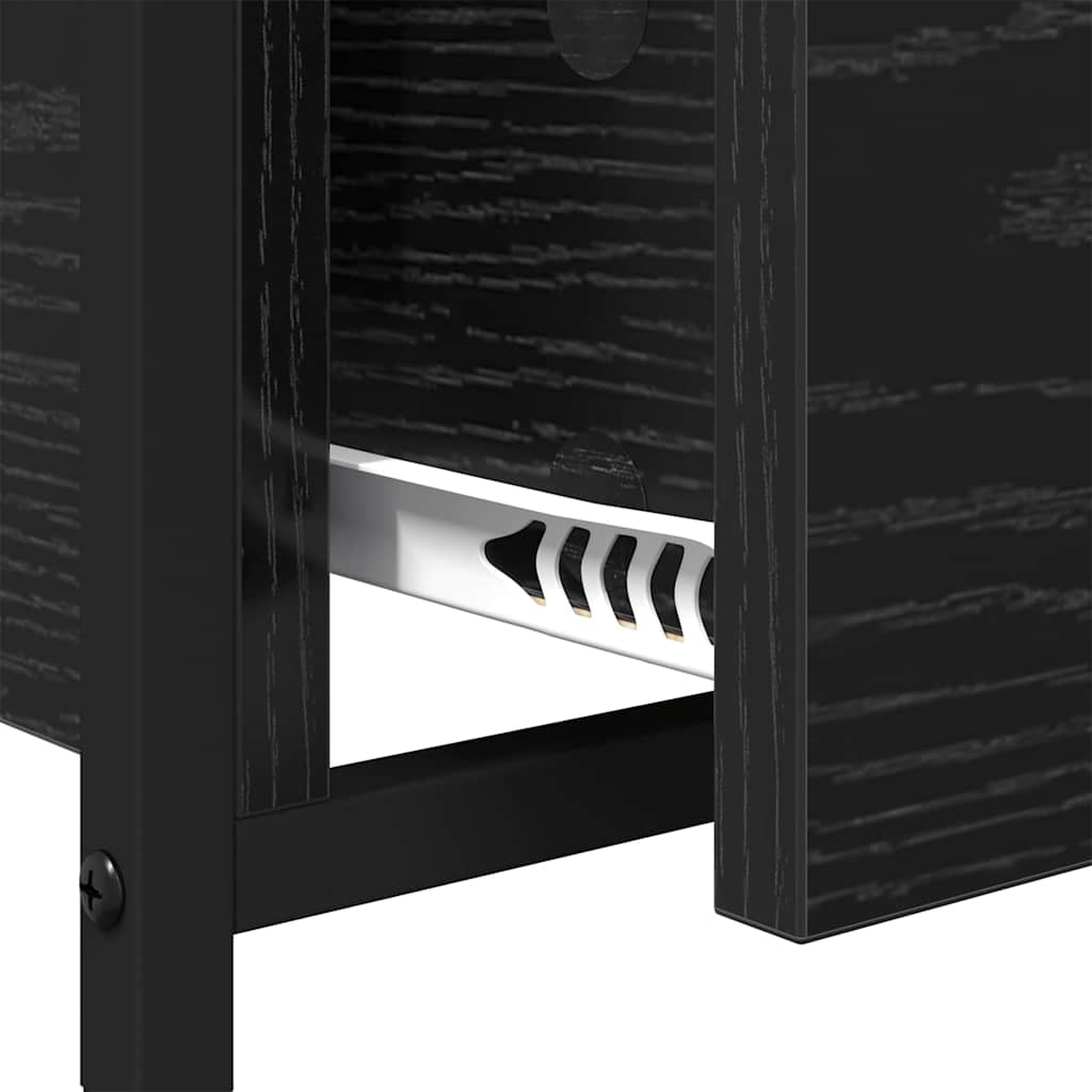 Sofabord med skuffe Sort eg 70 x 50 x 54,5 cm Konstrueret træ