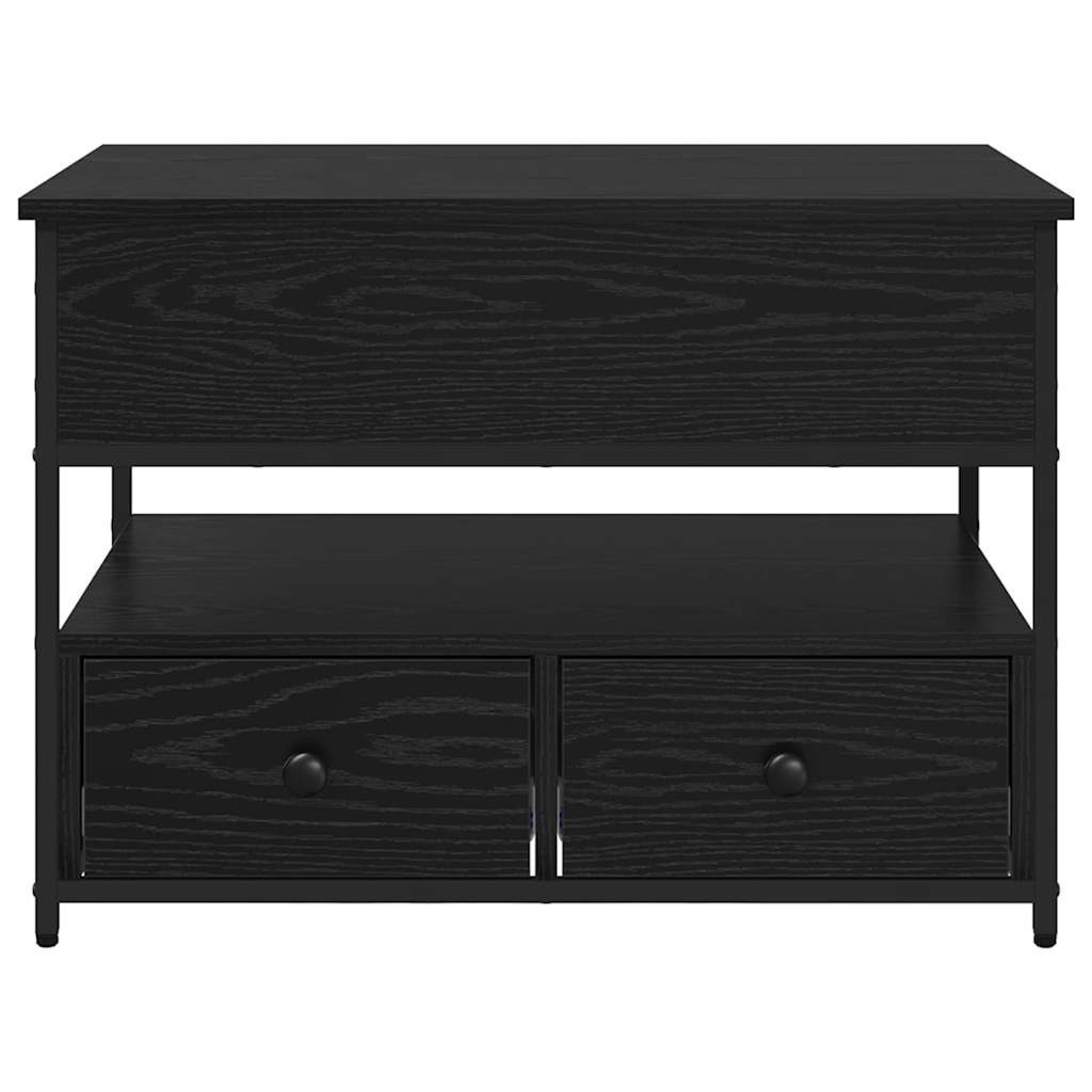 Sofabord med skuffe Sort eg 70 x 50 x 54,5 cm Konstrueret træ