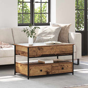 Sofabord med skuffe Gammelt træ 85 x 50 x 50 cm Konstrueret træ