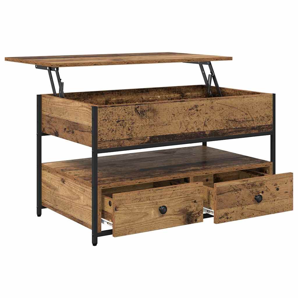 Sofabord med skuffe Gammelt træ 85 x 50 x 50 cm Konstrueret træ
