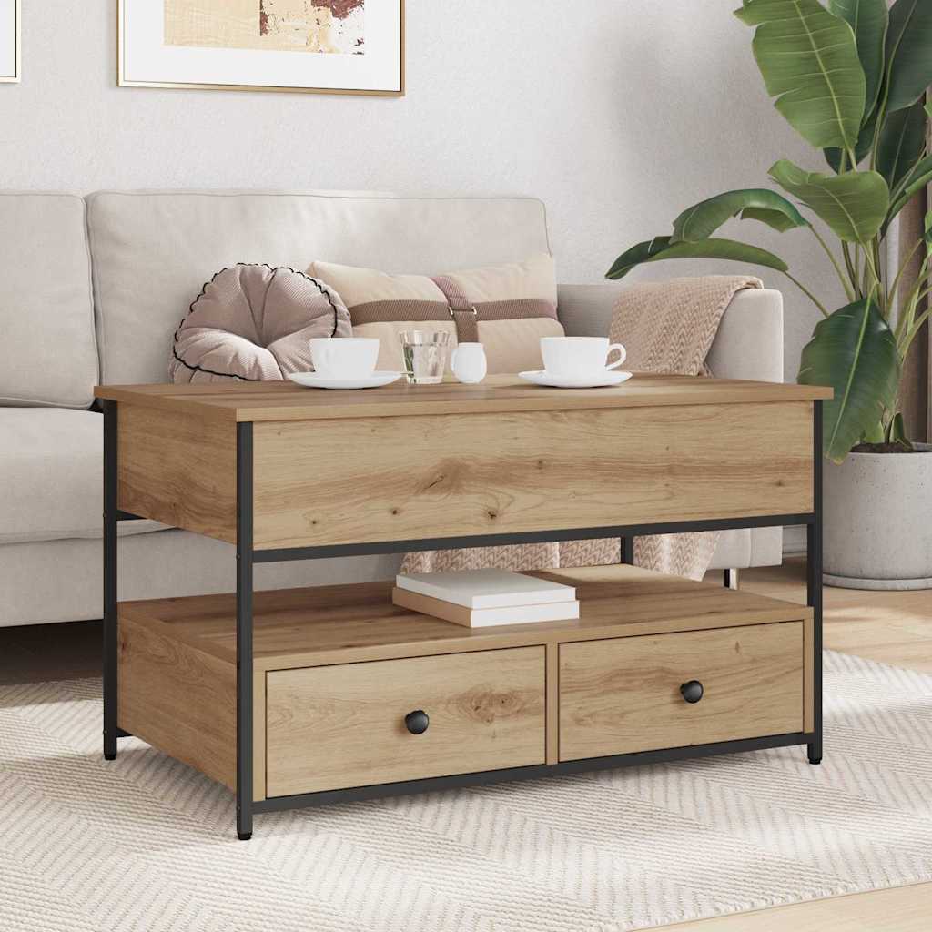 Sofabord Artisan Egetræ 85 x 50 x 50 cm Konstrueret træ