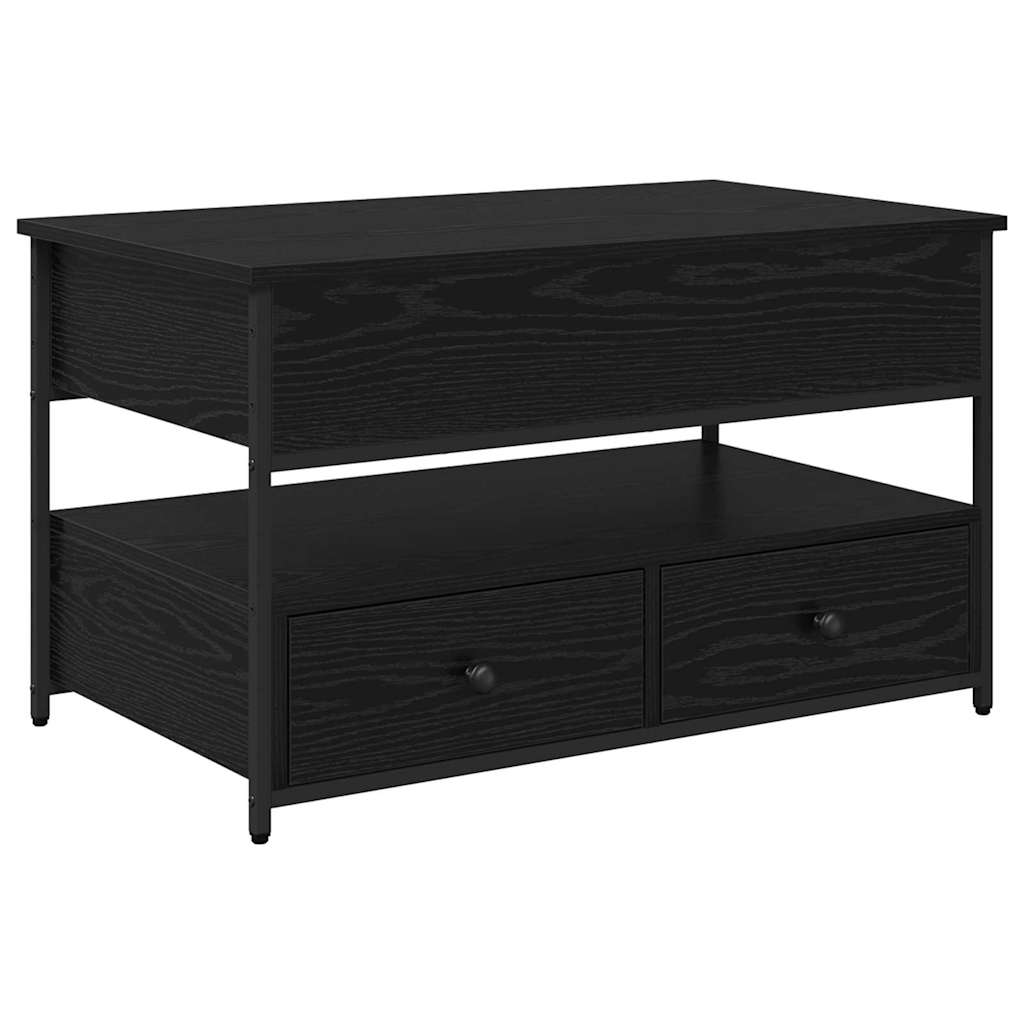 Sofabord med skuffe Sort eg 85 x 50 x 50 cm Konstrueret træ