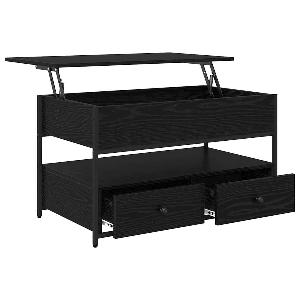 Sofabord med skuffe Sort eg 85 x 50 x 50 cm Konstrueret træ