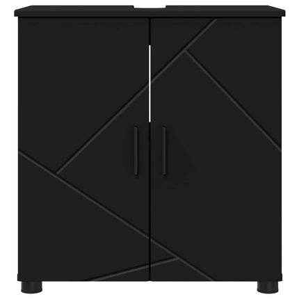 Badeværelsesskab Sort 61 x 35 x 64 cm Konstrueret træ, Metal