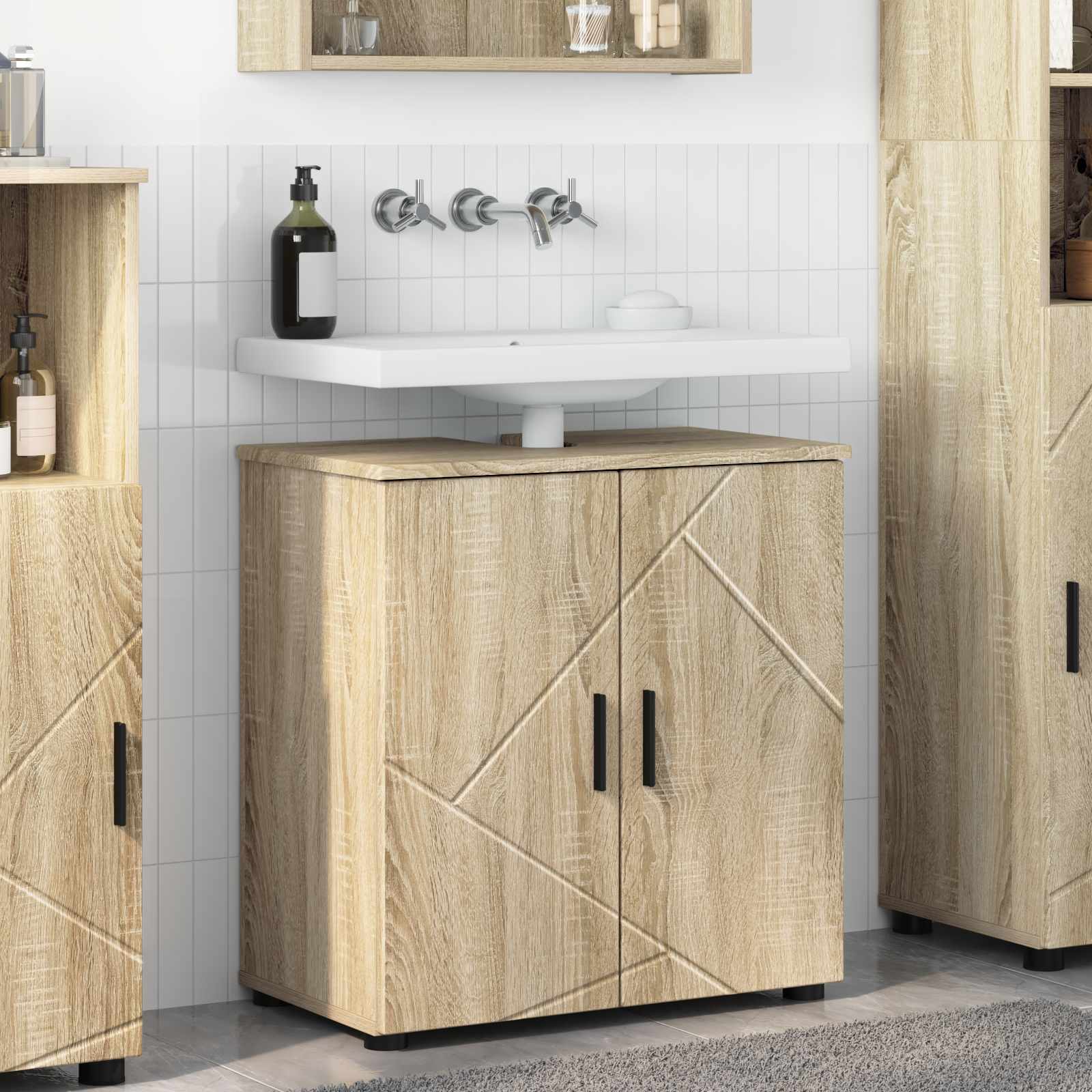Badeværelsesskab Sonoma eg 61 x 35 x 64 cm billede