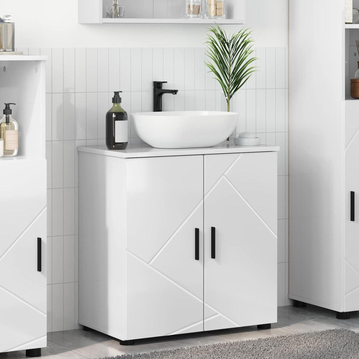 Badevrelsesskab Hj gloss hvid 61 x 35 x 64 cm