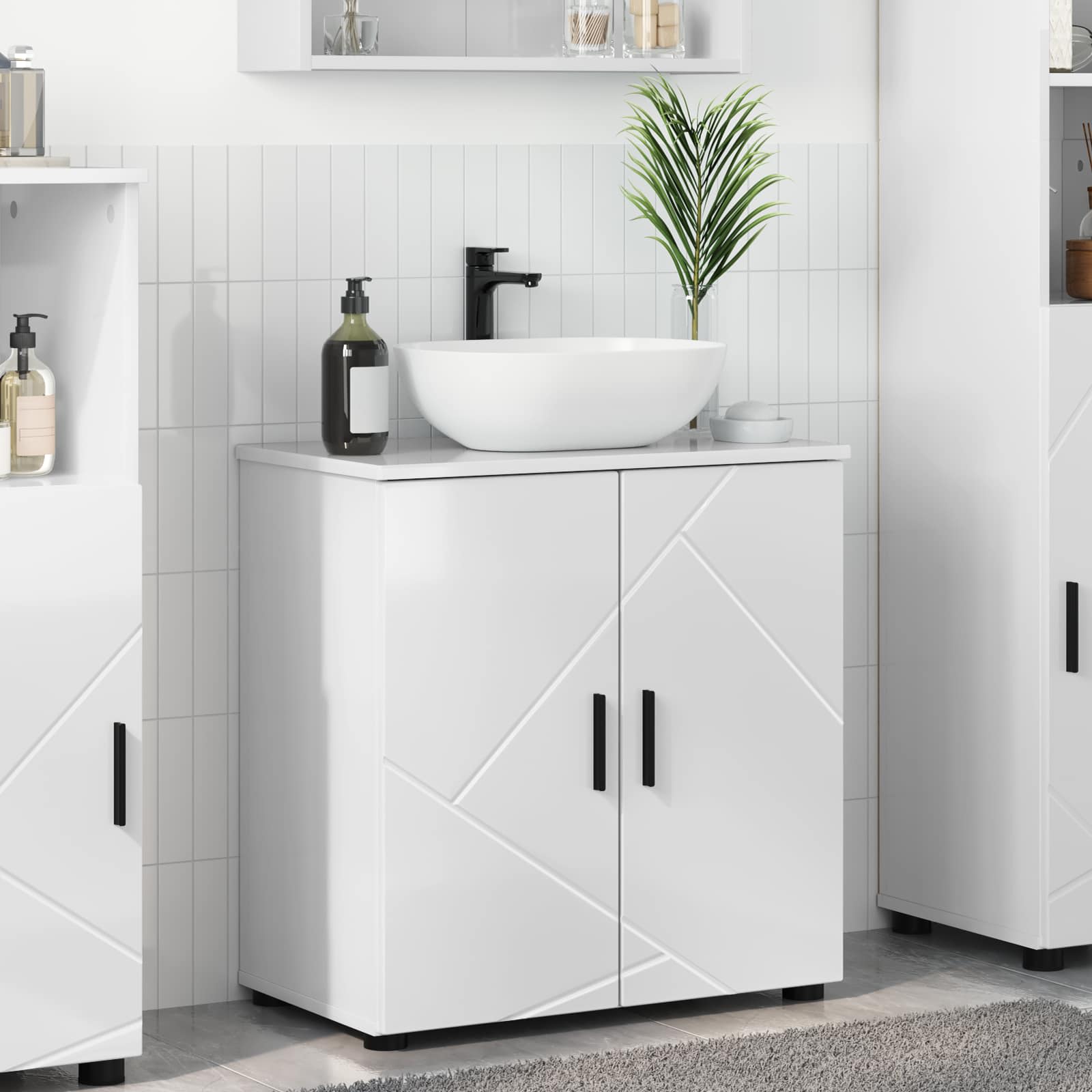Badevrelsesskab Hj gloss hvid 61 x 35 x 64 cm
