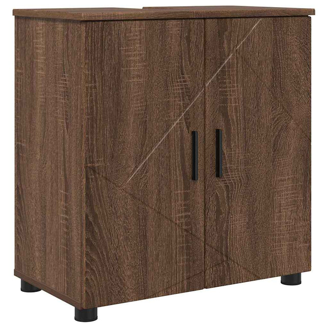 Badeværelsesskab med opbevaring med dør Brun eg 61 x 35 x 64 cm