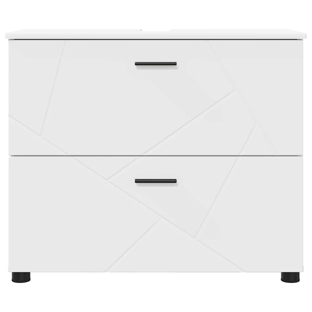 Badeværelsesskab Hvid 76,5 x 35 x 64 cm Konstrueret træ & Metal