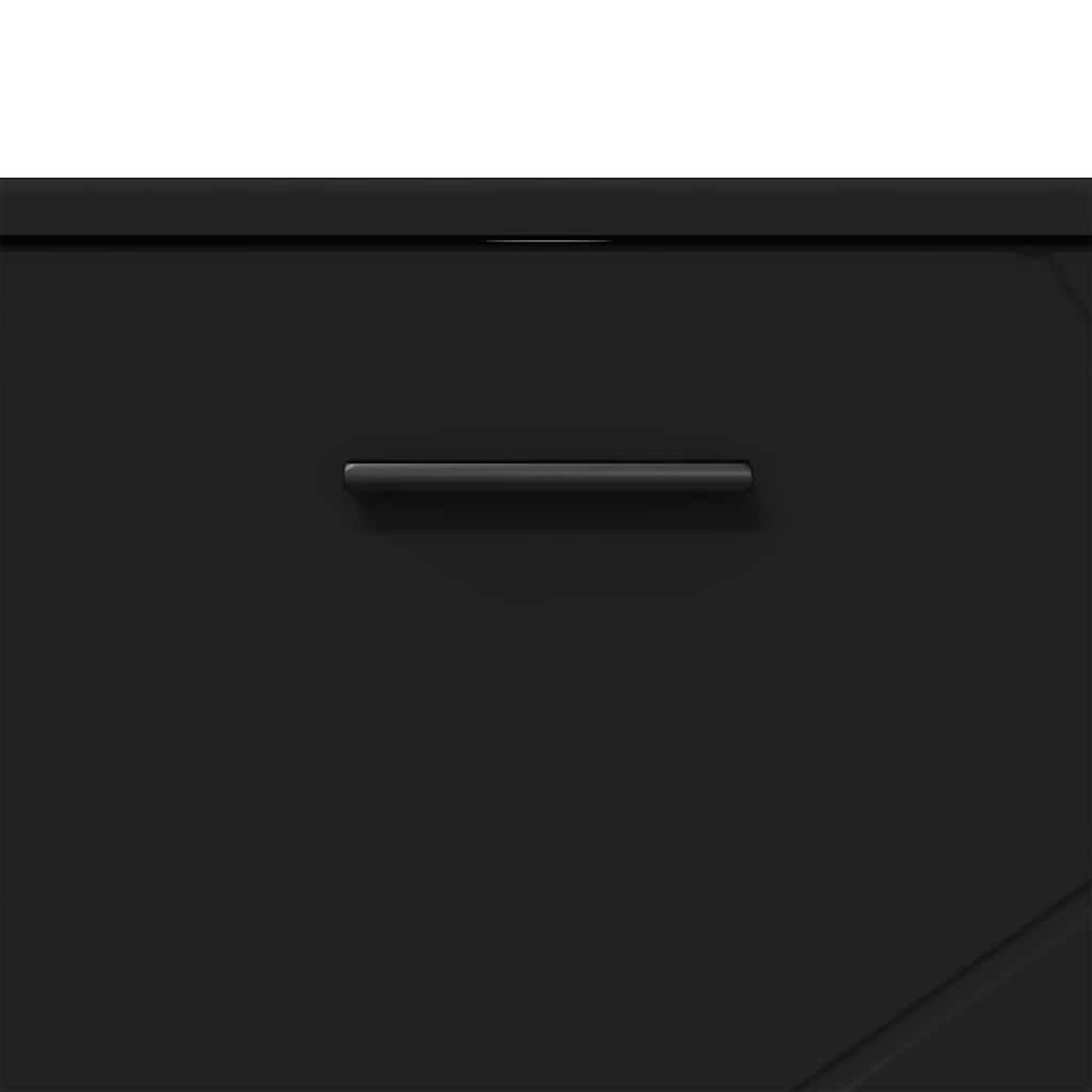 Badeværelsesskab Sort 76,5 x 35 x 64 cm Konstrueret træ & Metal