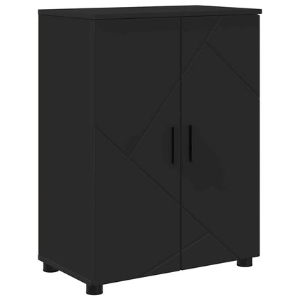 Badeværelsesskab Sort 60 x 35 x 80 cm Konstrueret træ & Metal