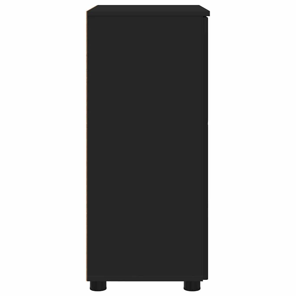 Badeværelsesskab Sort 60 x 35 x 80 cm Konstrueret træ & Metal