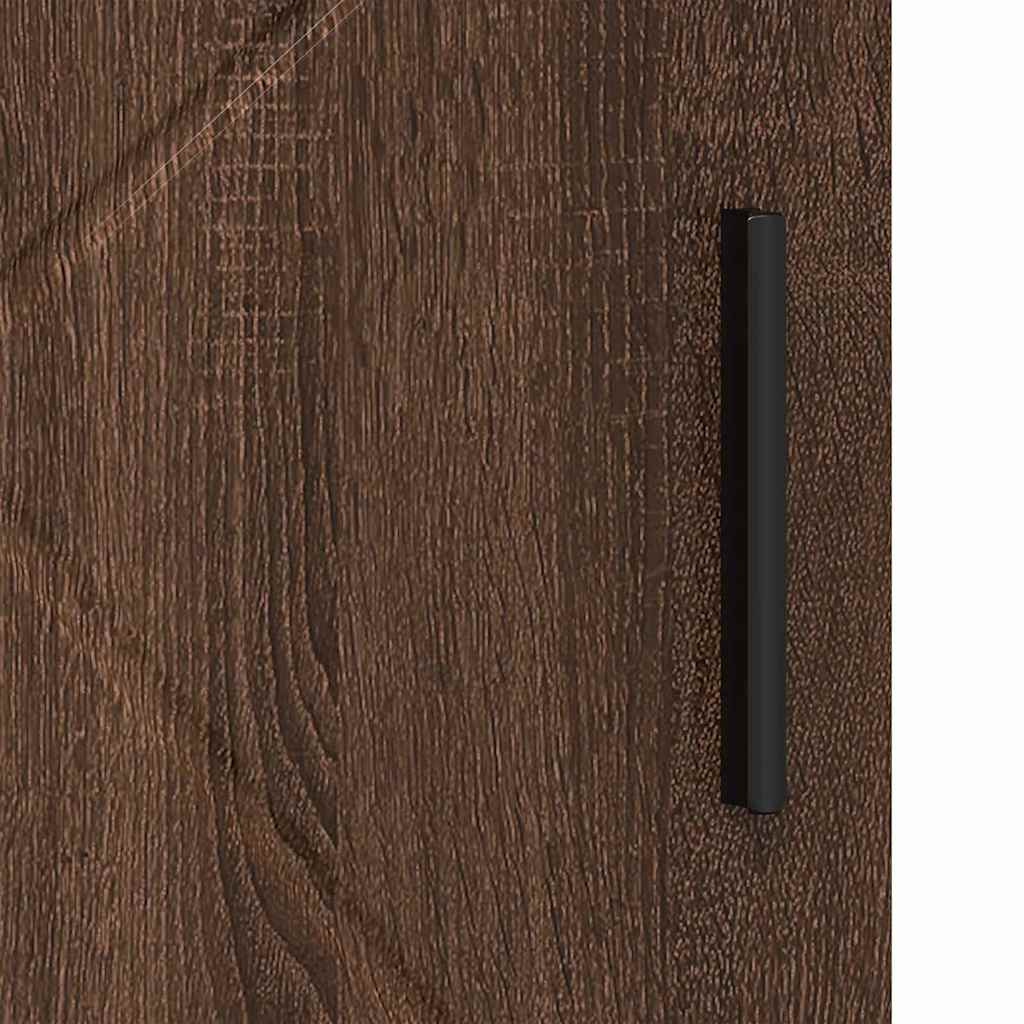 Badeværelsesskab med opbevaring med dør Brun eg 30 x 35 x 95 cm