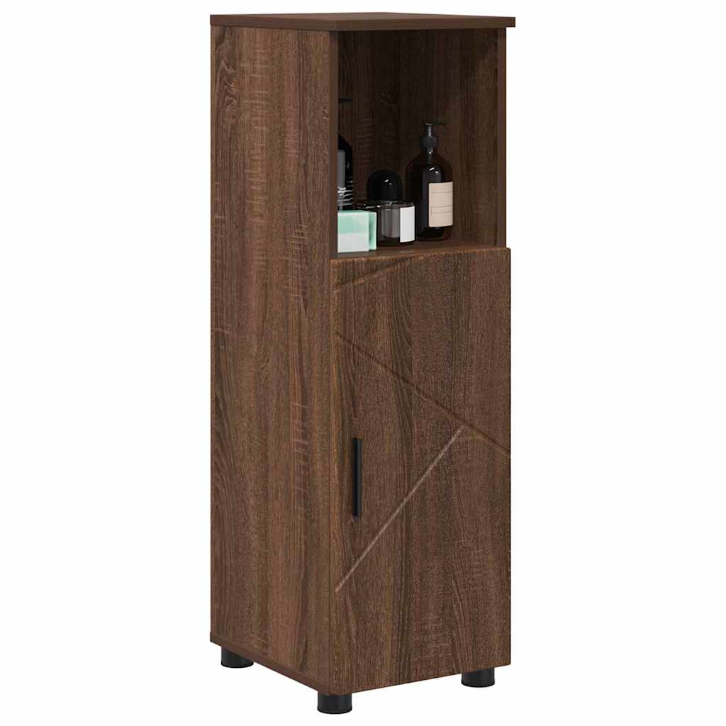 Badeværelsesskab med opbevaring med dør Brun eg 30 x 35 x 95 cm