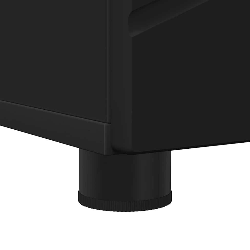 Badeværelsesskab Sort 30 x 35 x 192 cm Konstrueret træ & Metal