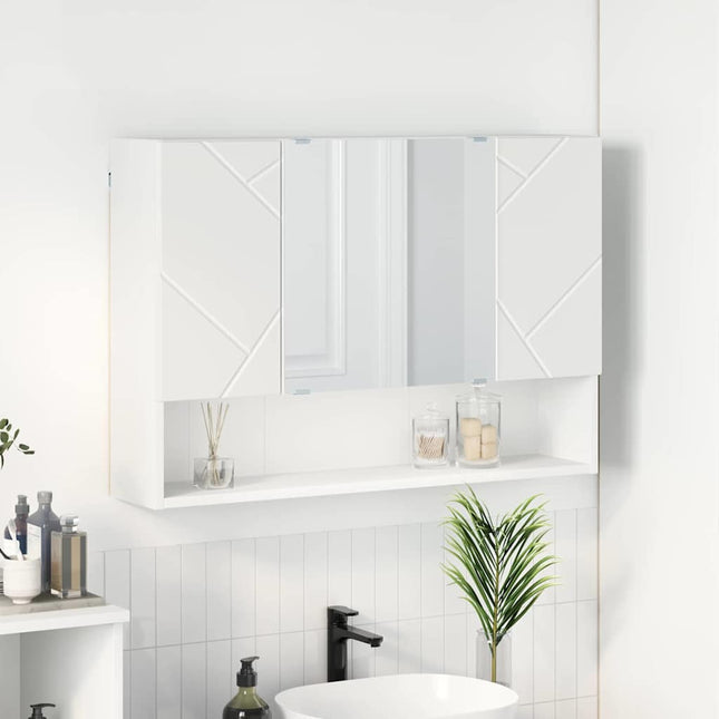 Spejlskab Hvid 80 x 17 x 55 cm Konstrueret træ