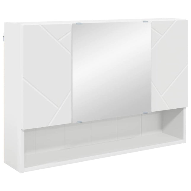 Spejlskab Hvid 80 x 17 x 55 cm Konstrueret træ