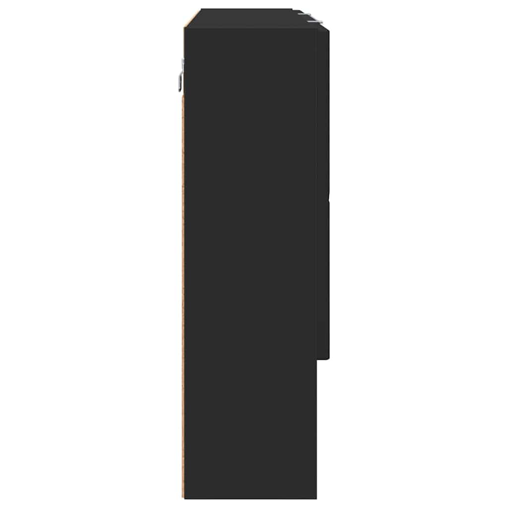 Badeværelsesspejlskab Sort 80 x 17 x 55 cm Konstrueret træ