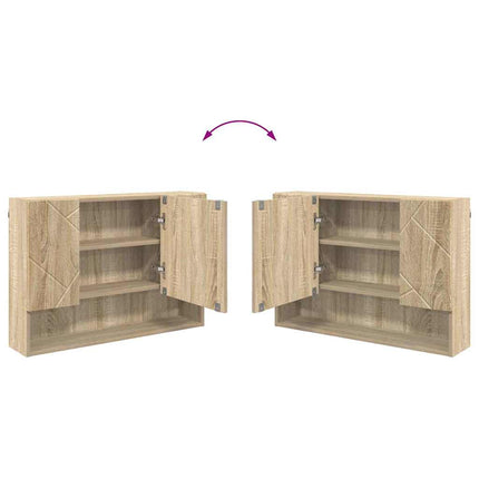 Spejlskab Vægmonteret Sonoma eg 80 x 17 x 55 cm Konstrueret træ