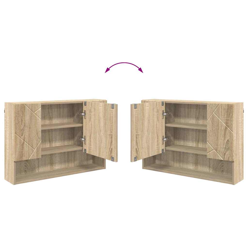 Badeværelsesspejlskab Sonoma-eg 80 x 17 x 55 cm Konstrueret træ