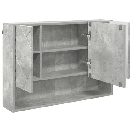 Spejlskab Vægmonteret Beton Grå 80 x 17 x 55 cm Konstrueret træ