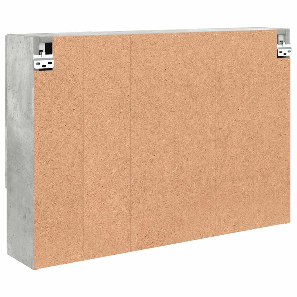 Badeværelsesspejlskab Betongrå 80 x 17 x 55 cm Konstrueret træ