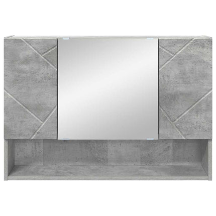 Spejlskab Vægmonteret Beton Grå 80 x 17 x 55 cm Konstrueret træ