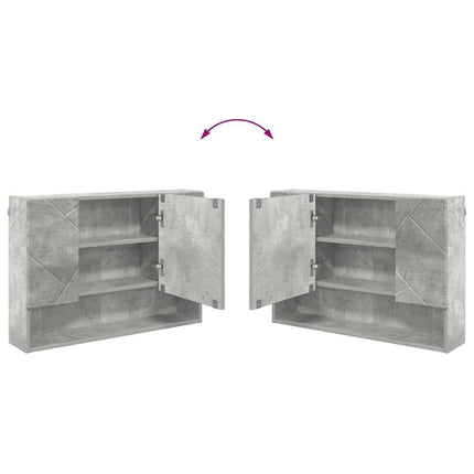 Spejlskab Vægmonteret Beton Grå 80 x 17 x 55 cm Konstrueret træ