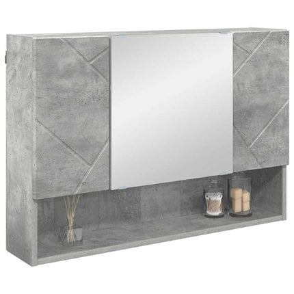 Spejlskab Vægmonteret Beton Grå 80 x 17 x 55 cm Konstrueret træ