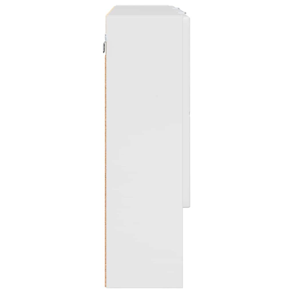 Badeværelsesspejlskab Vægmonteret Hvid højglans 80 x 17 x 55 cm