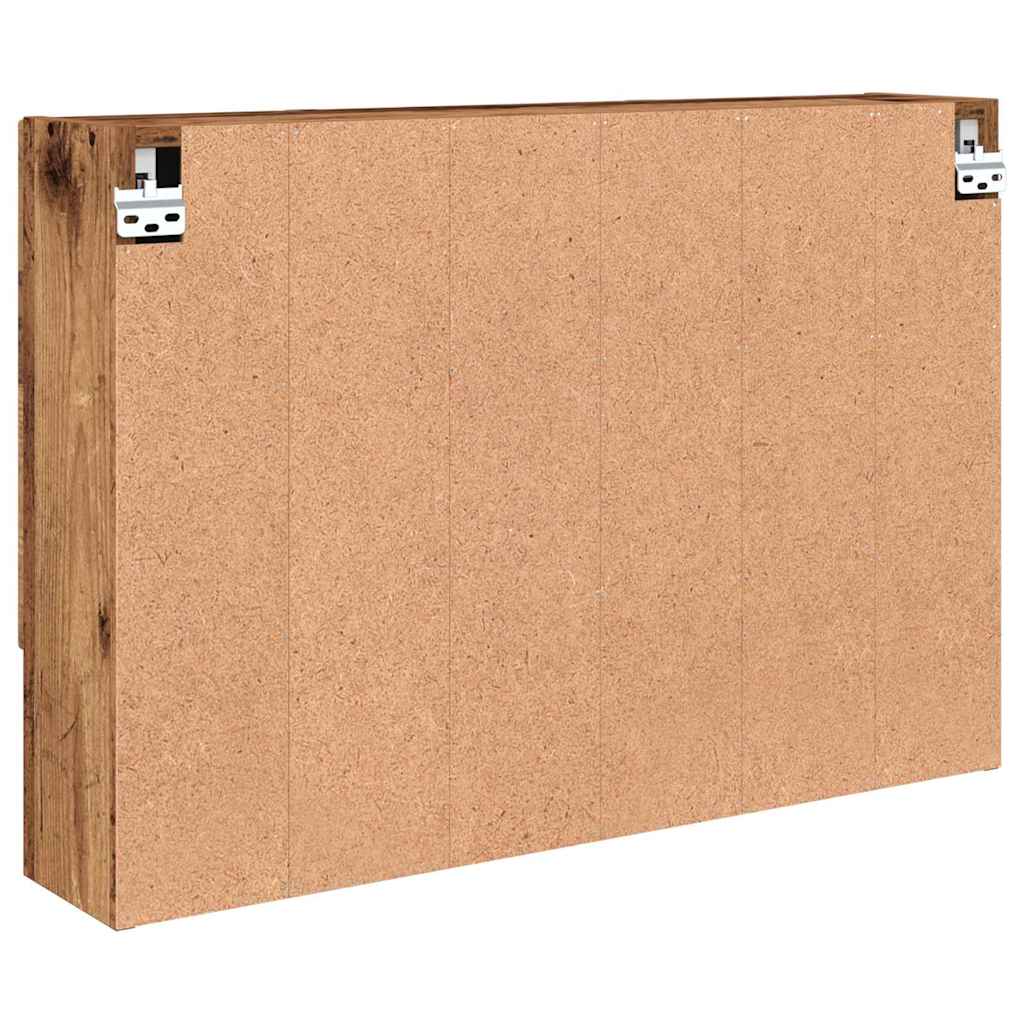 Badeværelsesspejlskab Vægmonteret Gammelt træ 80 x 17 x 55 cm