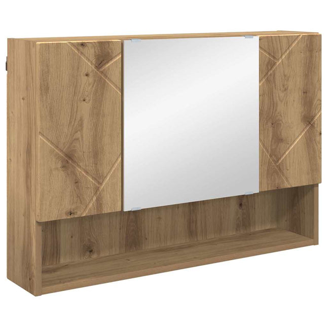 Spejlskab Artisan Egetræ 80 x 17 x 55 cm Konstrueret træ