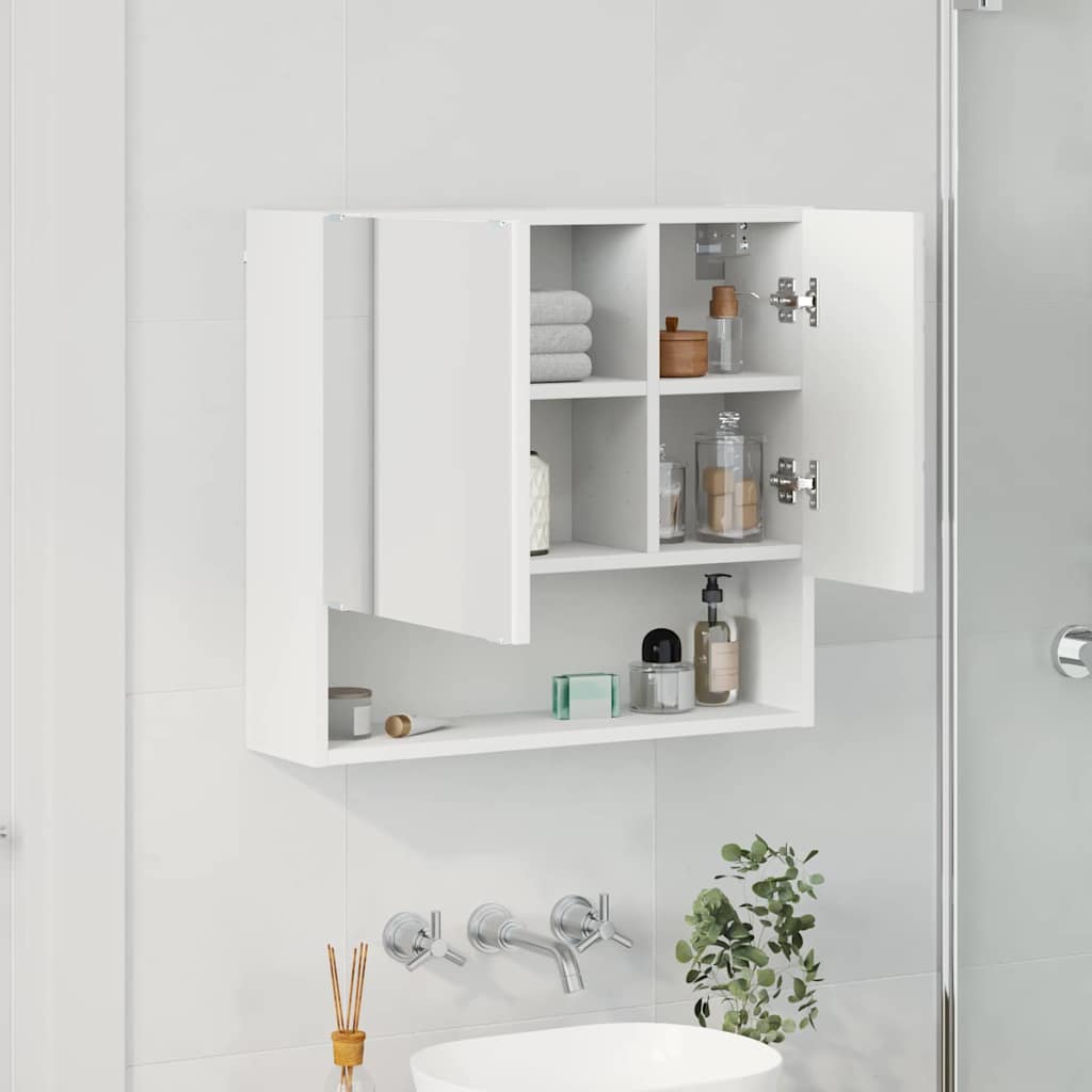 Spejlskab Vægmonteret Hvid 59 x 17 x 55 cm Konstrueret træ