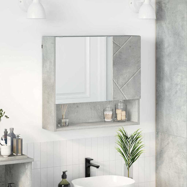 Spejlskab Beton Grå 59 x 17 x 55 cm Konstrueret træ