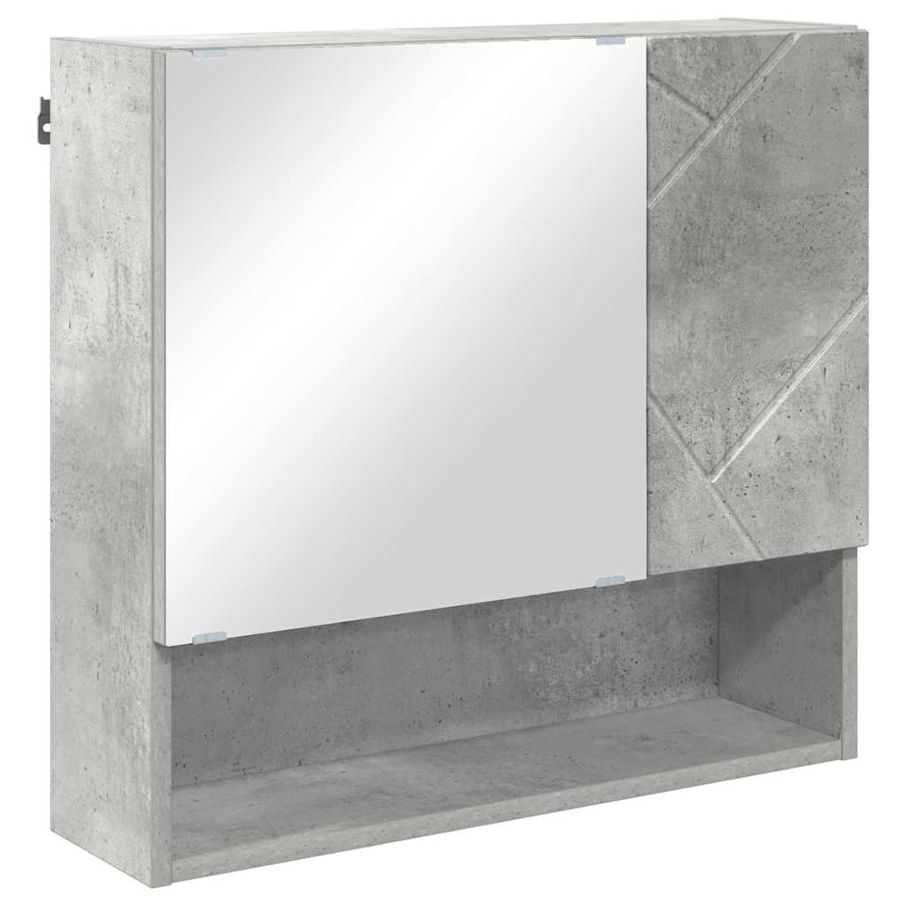 Spejlskab Vægmonteret Beton Grå 59 x 17 x 55 cm Konstrueret træ