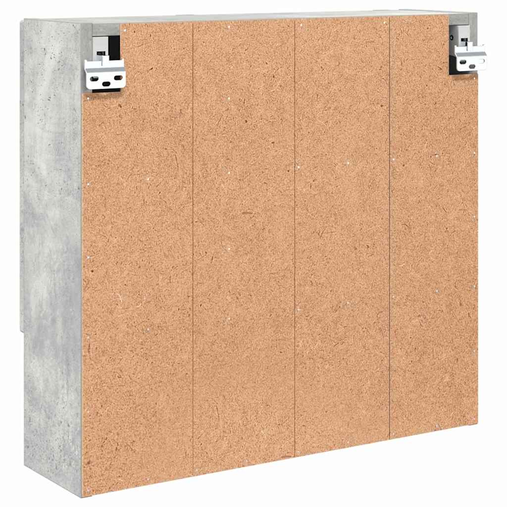Spejlskab Vægmonteret Beton Grå 59 x 17 x 55 cm Konstrueret træ