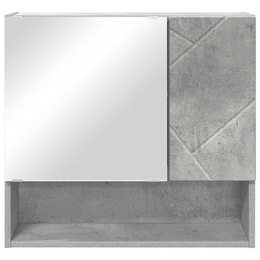Spejlskab Vægmonteret Beton Grå 59 x 17 x 55 cm Konstrueret træ