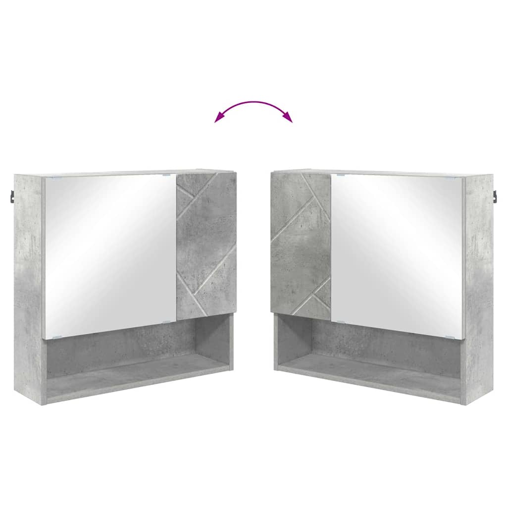 Spejlskab Vægmonteret Beton Grå 59 x 17 x 55 cm Konstrueret træ