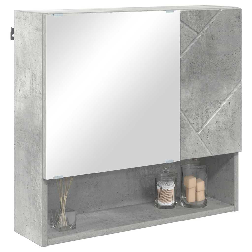 Spejlskab Vægmonteret Beton Grå 59 x 17 x 55 cm Konstrueret træ