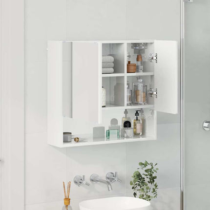 Spejlskab Høj gloss hvid 59 x 17 x 55 cm Konstrueret træ