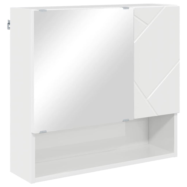 Spejlskab Høj gloss hvid 59 x 17 x 55 cm Konstrueret træ
