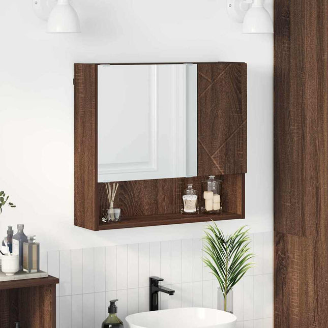Spejlskab Brun eg 59 x 17 x 55 cm Konstrueret træ