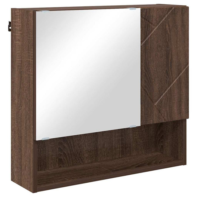 Spejlskab Brun eg 59 x 17 x 55 cm Konstrueret træ