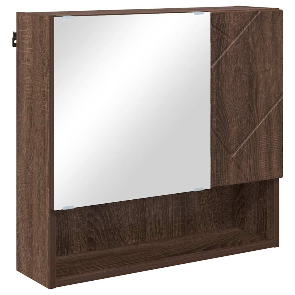Spejlskab Vægmonteret Brun eg 59 x 17 x 55 cm Konstrueret træ