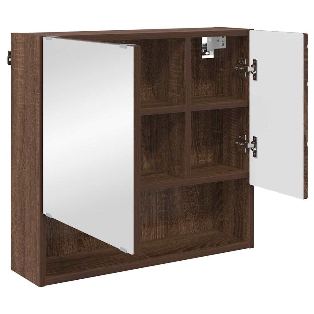 Spejlskab Vægmonteret Brun eg 59 x 17 x 55 cm Konstrueret træ