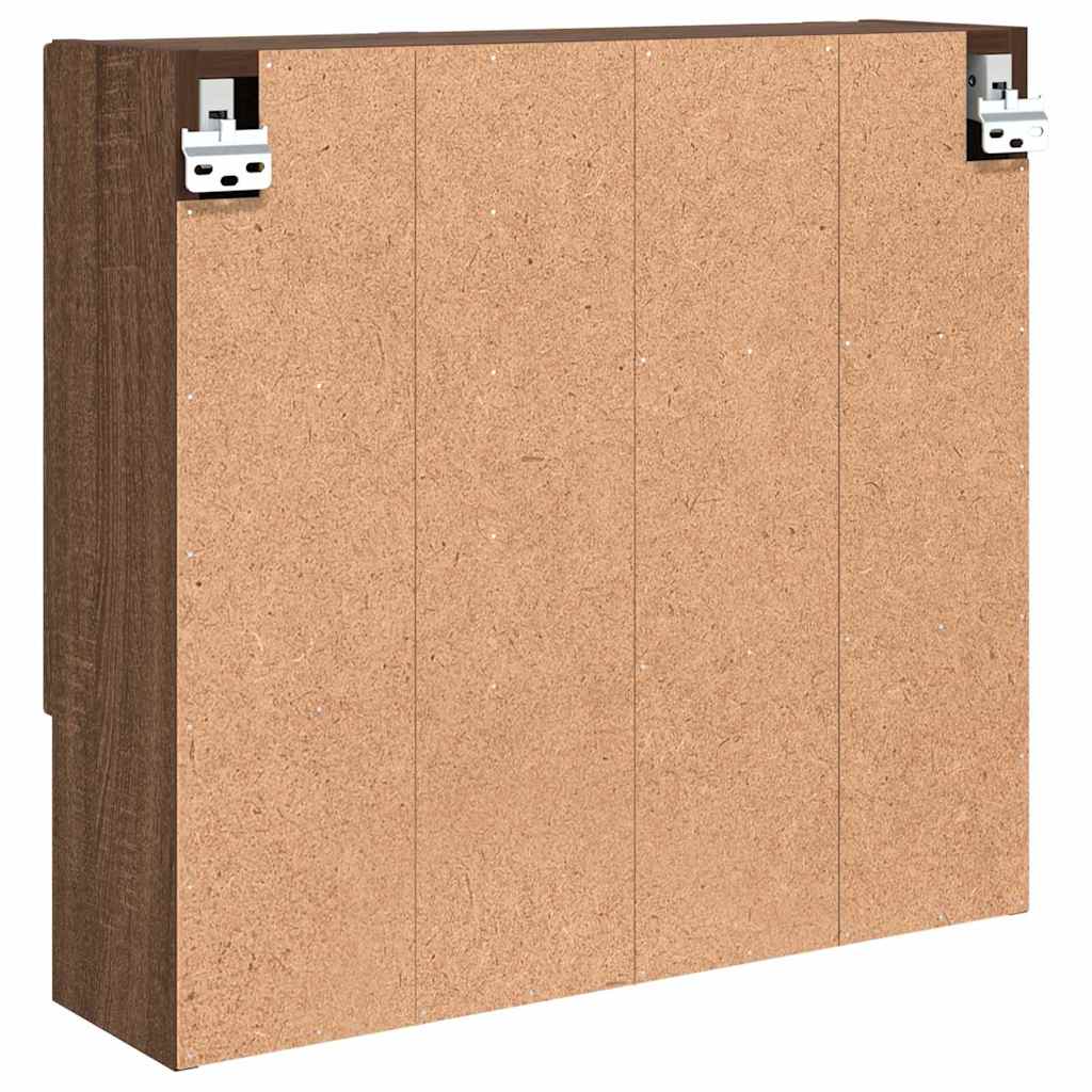 Spejlskab Vægmonteret Brun eg 59 x 17 x 55 cm Konstrueret træ